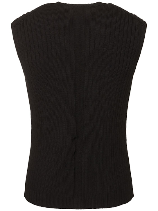 Rick Owens: Knit ribbed cotton vest - Black - men_1 | Luisa Via Roma