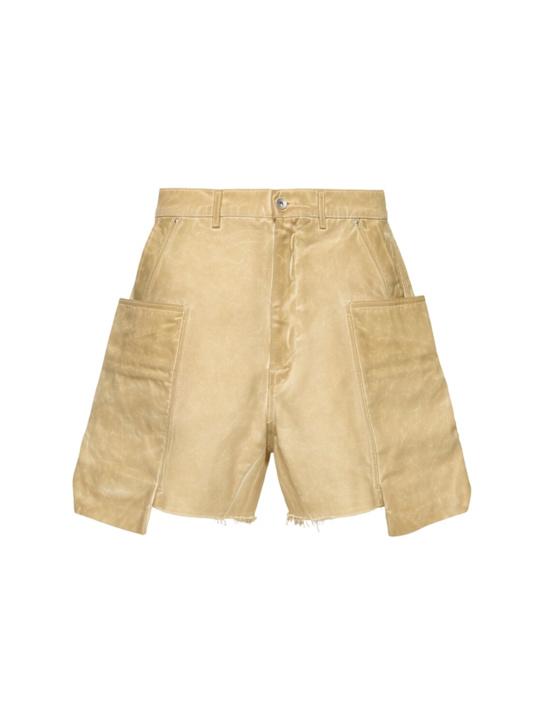 Rick Owens DRKSHDW: Stefan raw cut shorts - Parchement - men_0 | Luisa Via Roma