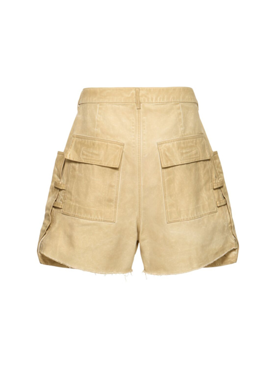Rick Owens DRKSHDW: Stefan raw cut shorts - Parchement - men_3 | Luisa Via Roma