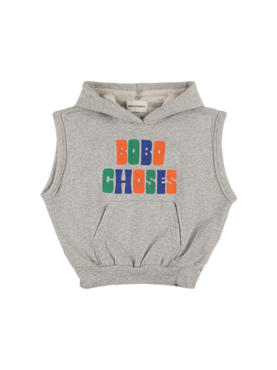 Bobo Choses: プリント柄コットンノースリーブフーディー - kids-boys_0 | Luisa Via Roma