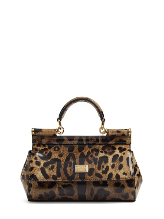 Dolce&Gabbana: Small elongated Sicily top handle bag - Leopard - women_0 | Luisa Via Roma
