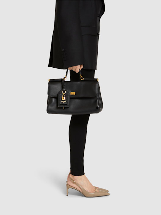 Dolce&Gabbana: Medium My Sicily leather top handle bag - Black - women_1 | Luisa Via Roma