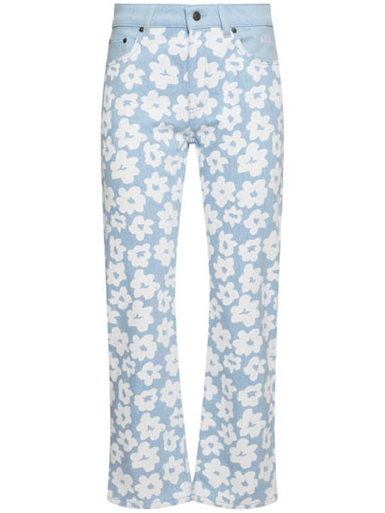 MSGM: Printed midrise straight jeans - women_0 | Luisa Via Roma