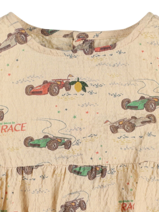 Konges Sløjd: Printed woven stretch cotton romper - Beige/Multi - kids-boys_1 | Luisa Via Roma