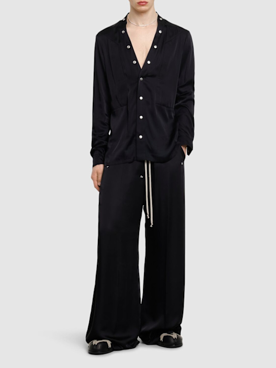 Rick Owens: Wide bela pants - Black - men_1 | Luisa Via Roma