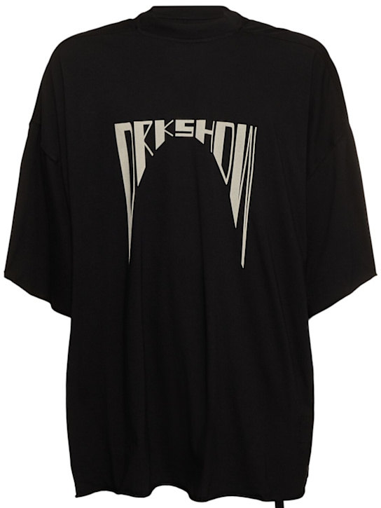Rick Owens DRKSHDW: Tommy T cotton t-shirt - Black/Pearl - men_0 | Luisa Via Roma