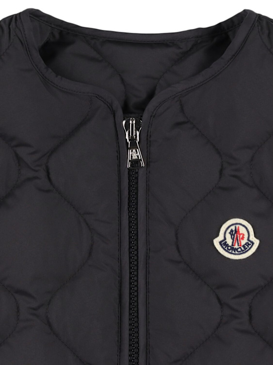 Moncler: Chaleco de plumas de techno - Negro - kids-boys_1 | Luisa Via Roma
