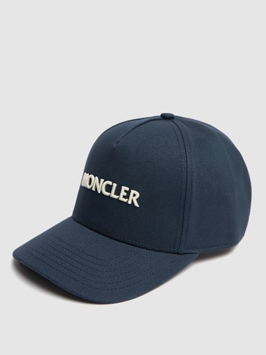 Moncler: Embroidered logo cotton baseball cap - Navy - men_2 | Luisa Via Roma