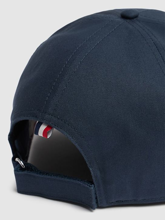 Moncler: Embroidered logo cotton baseball cap - Navy - men_3 | Luisa Via Roma