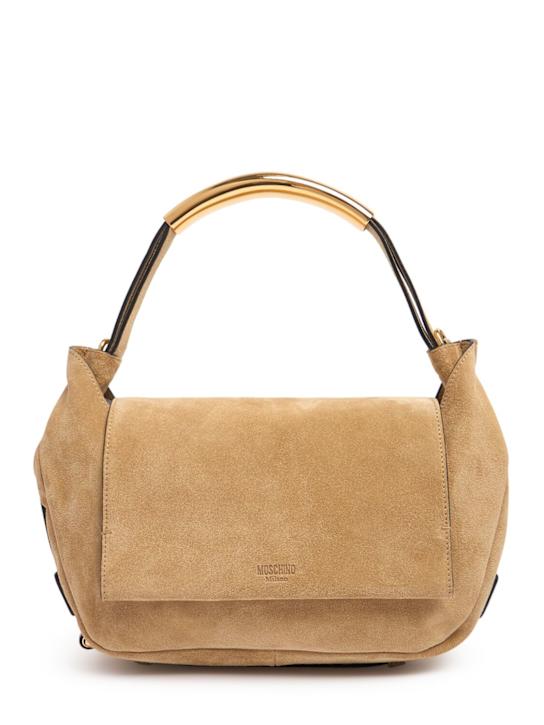 Moschino: Handle Me suede shoulder bag - women_0 | Luisa Via Roma