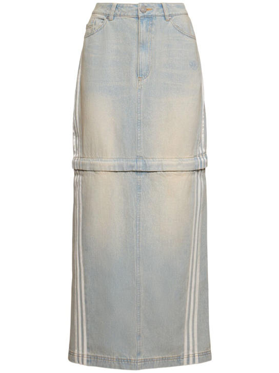 adidas Originals: Denim zip skirt - women_0 | Luisa Via Roma