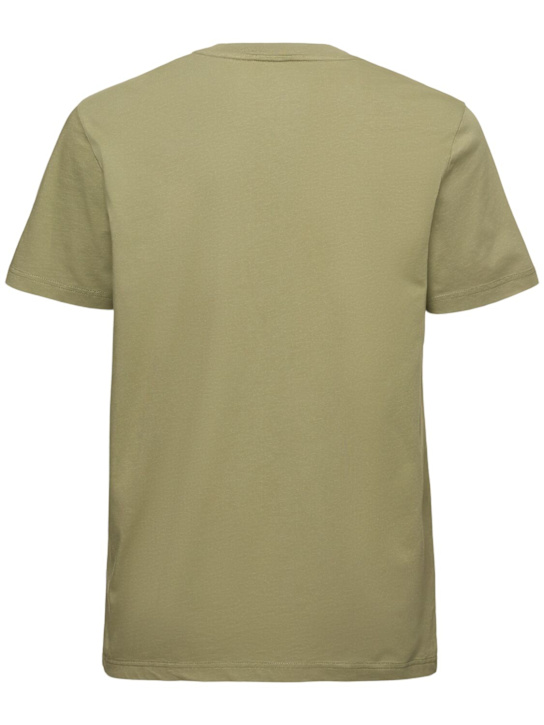 Moncler: Faded logo cotton t-shirt - Sage Green - men_3 | Luisa Via Roma