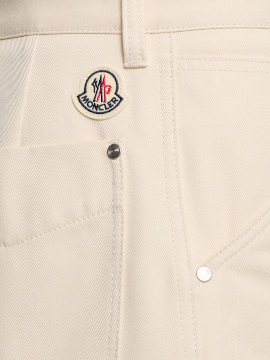 Moncler: Cotton twill shorts - White Ivory - men_4 | Luisa Via Roma
