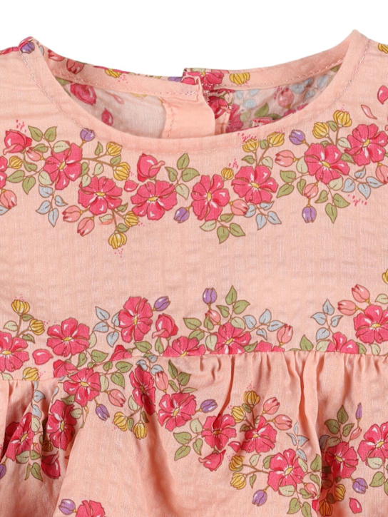 Konges Sløjd: Vestito in cotone stampato con culotte - Beige/Rosa - kids-girls_1 | Luisa Via Roma