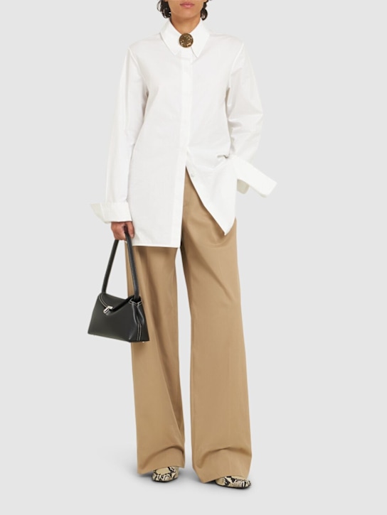 MSGM: Cotton blend wide pants - women_1 | Luisa Via Roma