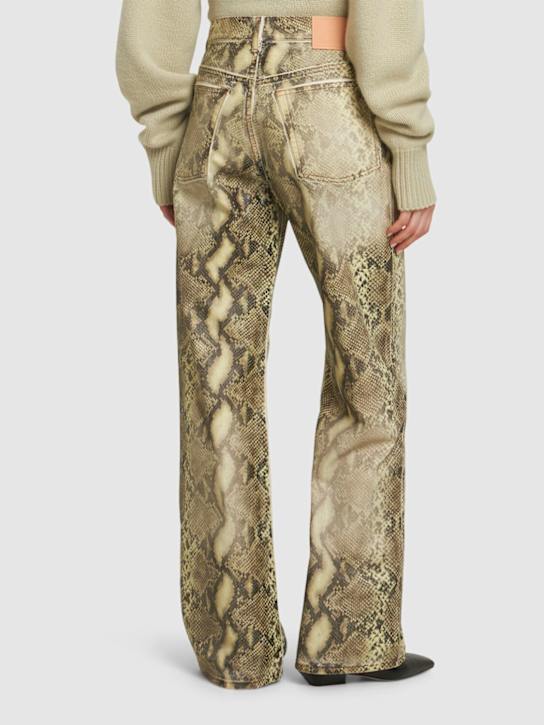 Acne Studios: Python printed denim straight jeans - women_2 | Luisa Via Roma