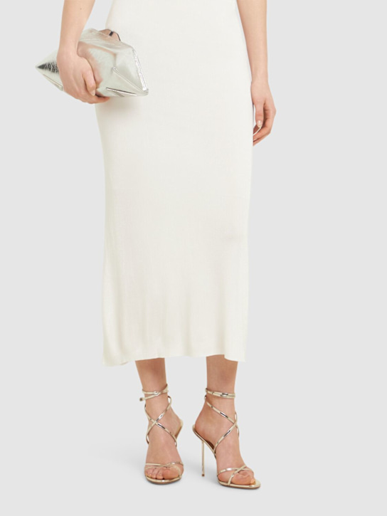 Paris Texas: 105mm Liz mirror leather lace up sandals - women_1 | Luisa Via Roma