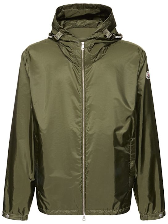 Moncler: Remoray hooded nylon jacket - Olive Green - men_0 | Luisa Via Roma