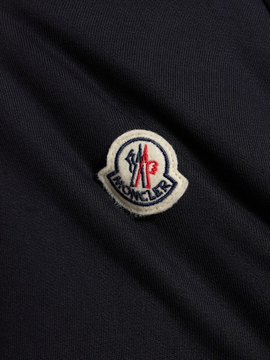 Moncler: Tricolor cotton zip-up sweatshirt - Midnight Blue - men_4 | Luisa Via Roma