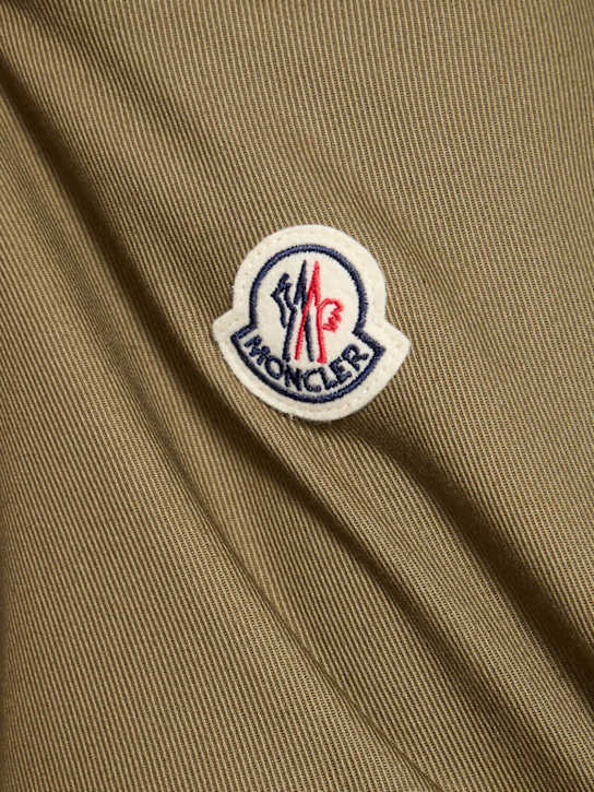 Moncler: Guerledan hooded cotton shirt jacket - Olive Green - men_5 | Luisa Via Roma