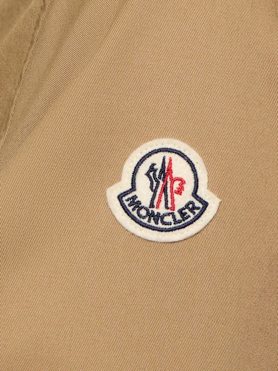 Moncler: Cotton blend gabardine shirt jacket - Beige - men_4 | Luisa Via Roma