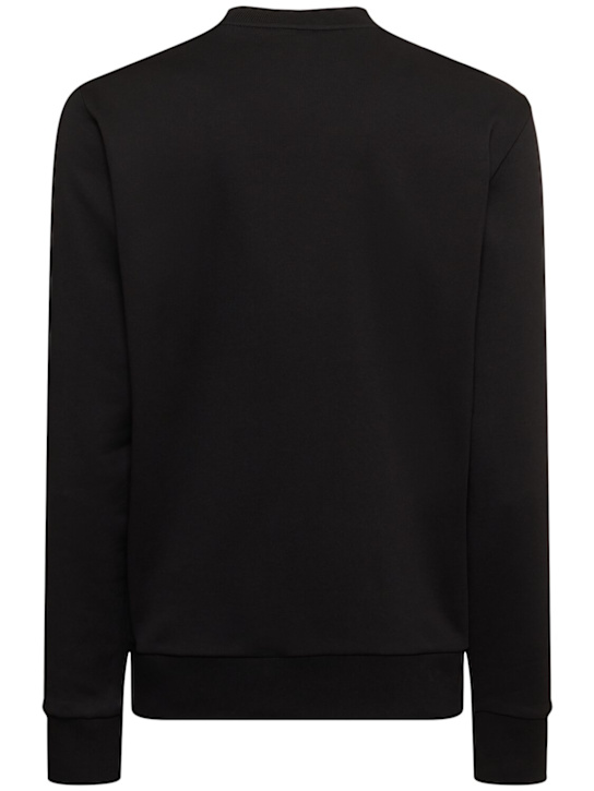 Moncler: Logo patch cotton sweatshirt - Black - men_3 | Luisa Via Roma