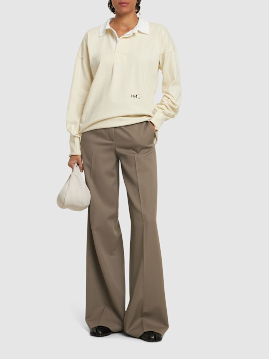 Maison Margiela: Cotton jersey polo top - women_1 | Luisa Via Roma