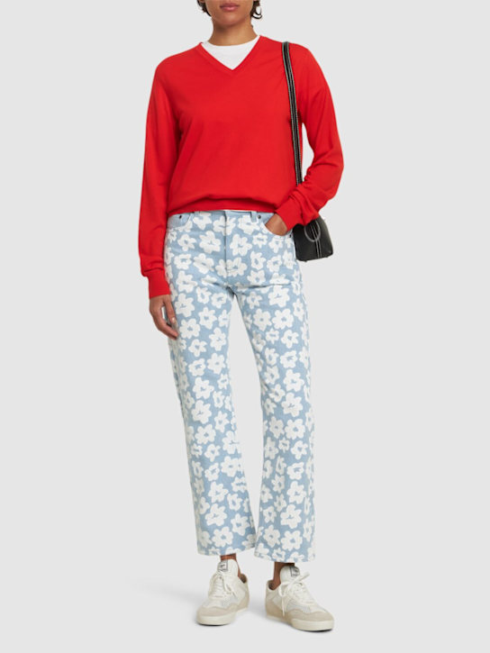 MSGM: Printed midrise straight jeans - women_1 | Luisa Via Roma