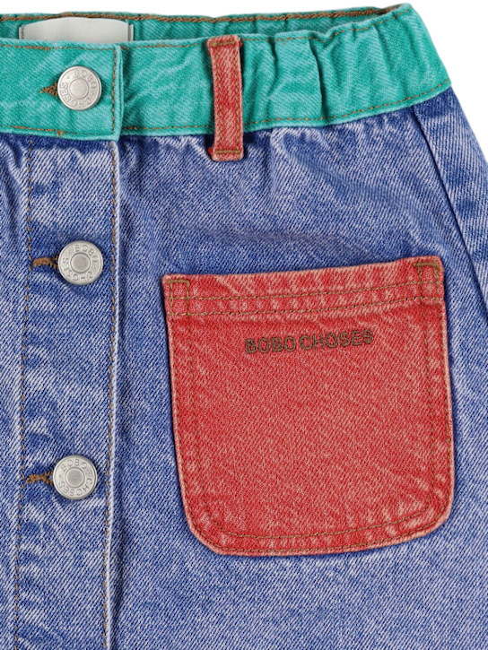 Bobo Choses: Cotton denim skirt - Bunt - kids-girls_1 | Luisa Via Roma