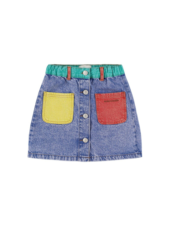 Bobo Choses: Cotton denim skirt - Bunt - kids-girls_0 | Luisa Via Roma
