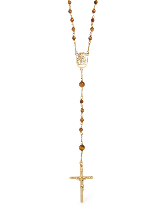 Dolce&Gabbana: Bijoux cross necklace - Gold - men_0 | Luisa Via Roma