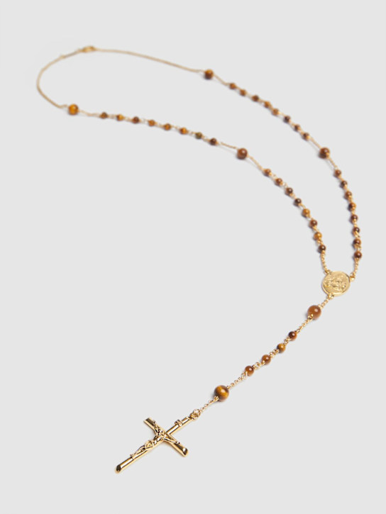 Dolce&Gabbana: Bijoux cross necklace - Gold - men_1 | Luisa Via Roma