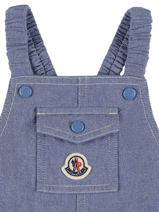 Moncler: Strampler aus Baumwollchambray - Denim Blue - kids-boys_1 | Luisa Via Roma