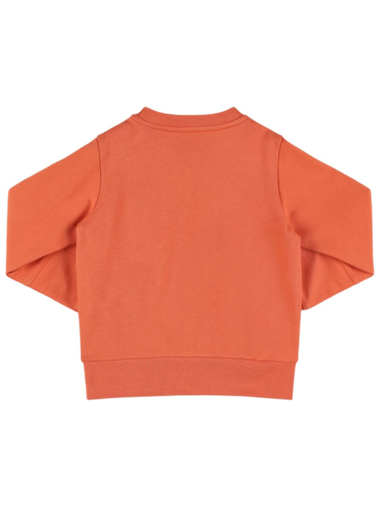 Moncler: ロゴ コットンフリース クルーネックスウェットシャツ - kids-boys_1 | Luisa Via Roma