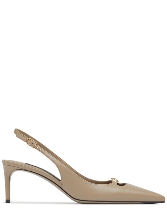 Dolce&Gabbana: 60mm Lollo leather slingback pumps - women_0 | Luisa Via Roma