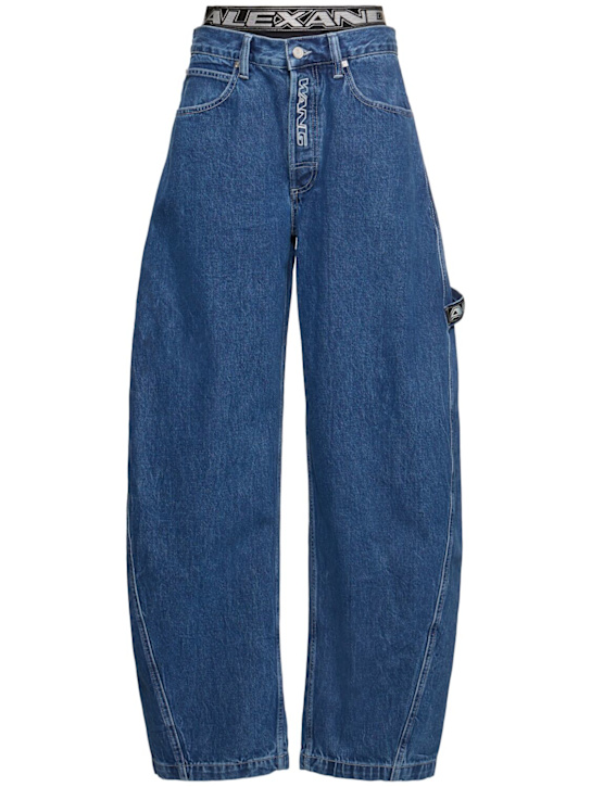 Alexander Wang: Logo baggy jeans - Blue - women_0 | Luisa Via Roma
