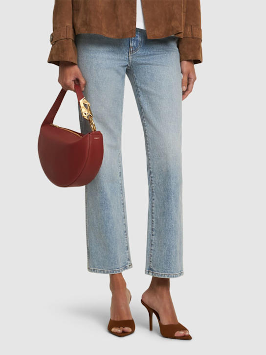 Gia Borghini: 85mm Perni 04 suede mules - women_1 | Luisa Via Roma