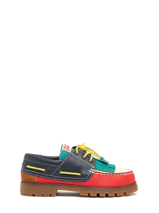 Bobo Choses: Leather loafers - Blue/Multi - kids-boys_0 | Luisa Via Roma