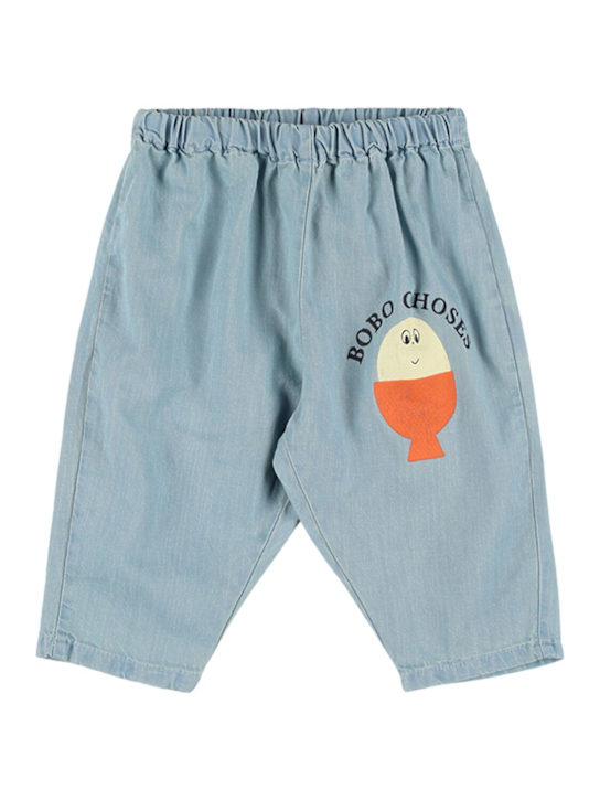 Bobo Choses: コットンデニムパンツ - ライトブルー - kids-boys_0 | Luisa Via Roma