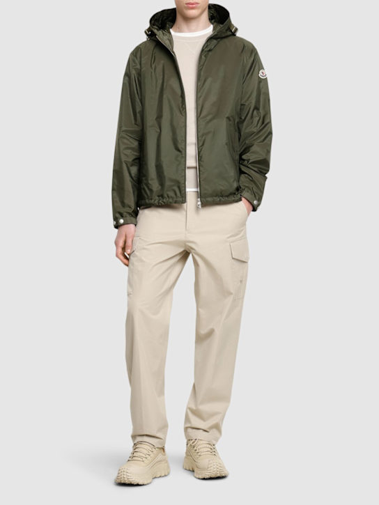 Moncler: Remoray hooded nylon jacket - Olive Green - men_1 | Luisa Via Roma