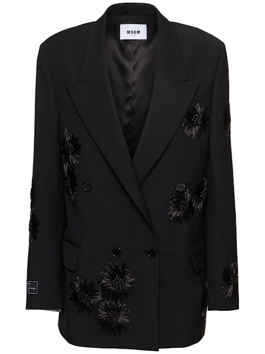 MSGM: Embroidered blazer - women_0 | Luisa Via Roma