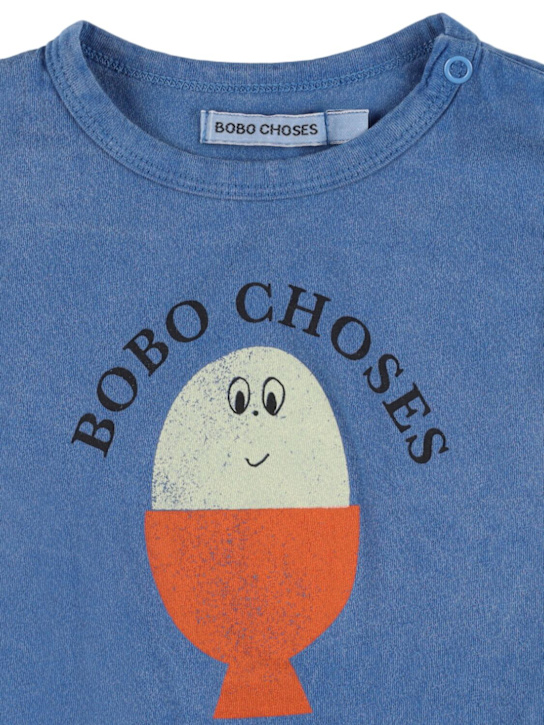 Bobo Choses: Printed cotton jersey t-shirt - Blue - kids-boys_1 | Luisa Via Roma
