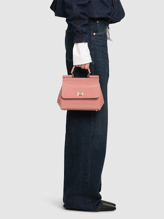 Dolce&Gabbana: Small Sicily shin leather top handle bag - women_1 | Luisa Via Roma