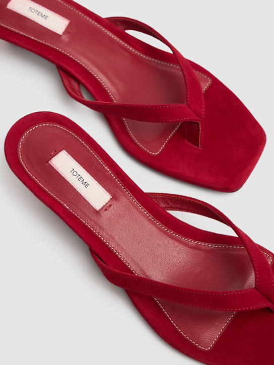 Toteme: 35mm Leather flip flop sandals - Red - women_3 | Luisa Via Roma