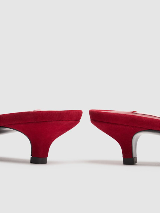 Toteme: 35mm Leather flip flop sandals - Red - women_4 | Luisa Via Roma
