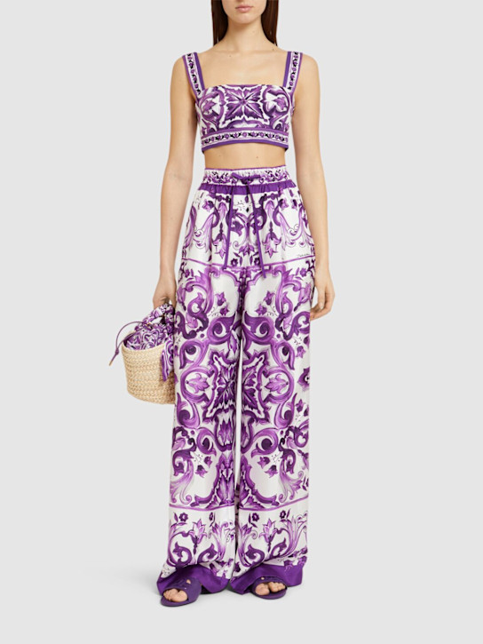 Dolce&Gabbana: Maiolica printed cotton top - women_1 | Luisa Via Roma