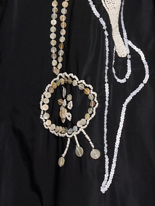 Forte_forte: Pearl suite embroidered taffeta coat - Black - women_4 | Luisa Via Roma