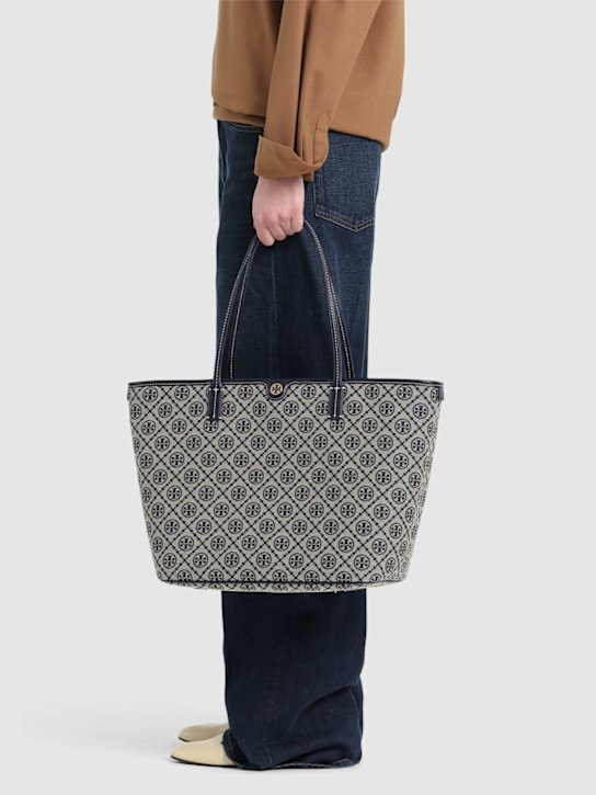 Tory Burch: T Monogram canvas tote bag - women_1 | Luisa Via Roma