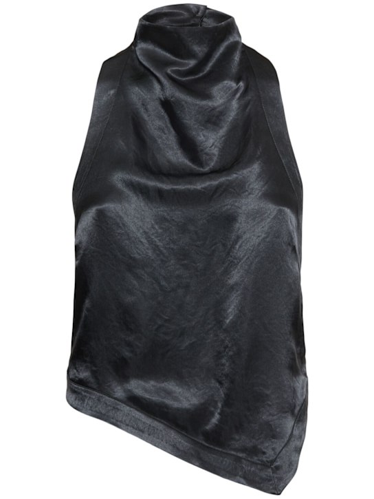 Nanushka: Inara crinkled satin halter top - women_0 | Luisa Via Roma