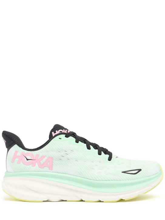 Hoka: Clifton 9 sneakers - Mint Fluorite - women_0 | Luisa Via Roma